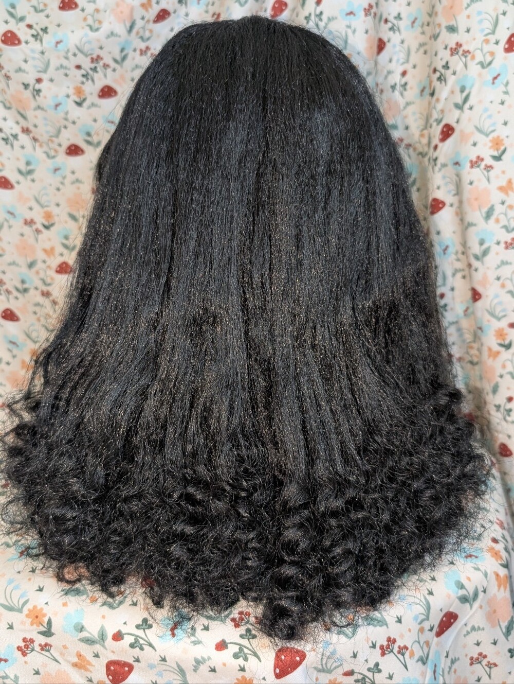 Yaki Kinky Straight Lace Front Wig Curly Ends 16" HD T-Part Synthetic